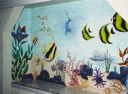 Underwater Ocean Seascape Mural, Northridge, Mural, Ocean Mural,