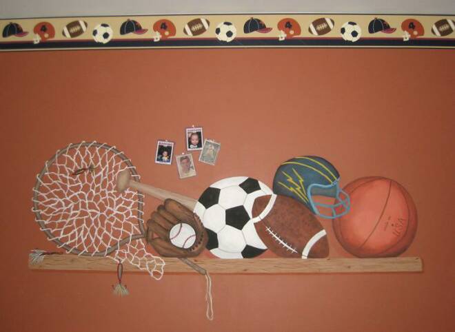 Sports Mural, Mural, Boy's Mural, Boy's Bedroom Mural, Granada Hills, Child's Mural, 