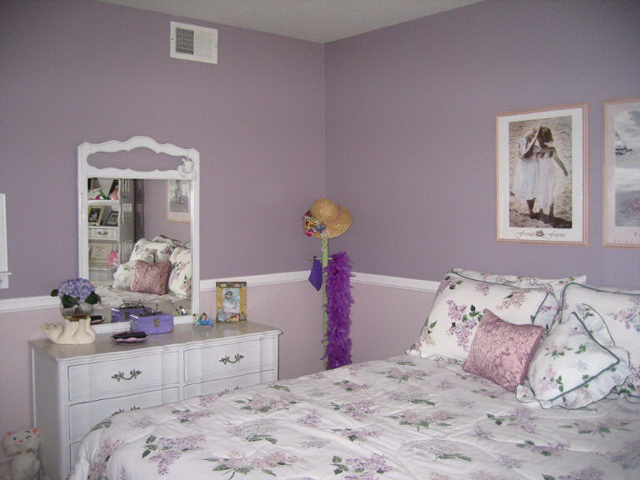 Girl's Room, purple girl's room, San Fernando Valley, Los Angeles Living Room, Traditional, Columns, Living Room,