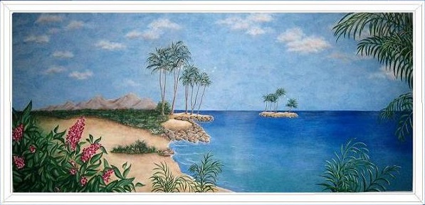 L.B. Interiors Ocean Mural, Ocean Seascape Mural Underwater Ocean Mural, San Fernando Valley