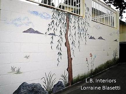 Block Wall Mural, Exterior Wall Mural, Wall Mural, Tree Mural, Granada Hills,